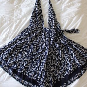 LF Navy Blue Halter Romper, size: XS